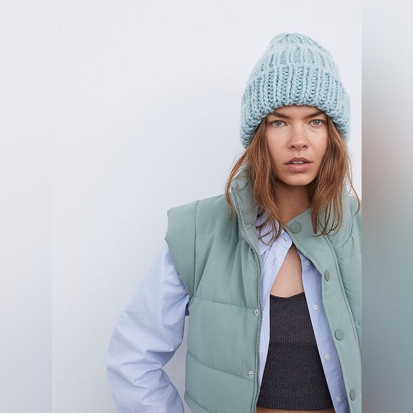 FOR LOVE AND LEMONS Mini Puffer Vest - Sage - XS - Picture 2 of 4